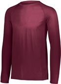 Adult Youth Longer Length Bigger Chest Wicking Long Sleeve Sports Tee H. MAROON Primary