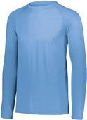 Adult Youth Longer Length Bigger Chest Wicking Long Sleeve Sports Tee COLUMBIA BLUE Primary