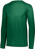 Adult Youth Longer Length Bigger Chest Wicking Long Sleeve Sports Tee DARK GREEN Primary