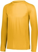 Adult Youth Longer Length Bigger Chest Wicking Long Sleeve Sports Tee GOLD Primary