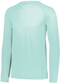 Adult Youth Longer Length Bigger Chest Wicking Long Sleeve Sports Tee SEAFOAM Primary
