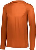 Adult Youth Longer Length Bigger Chest Wicking Long Sleeve Sports Tee ORANGE Primary