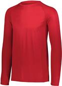 Adult Youth Longer Length Bigger Chest Wicking Long Sleeve Sports Tee RED Primary