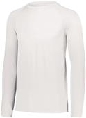 Adult Youth Longer Length Bigger Chest Wicking Long Sleeve Sports Tee WHITE Primary