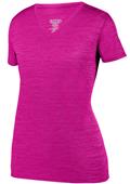 Womens V-Neck Shadow Tonal Heather Training Sports Tee POWER PINK Primary