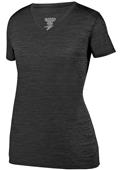 Womens V-Neck Shadow Tonal Heather T Shirt BLACK Primary