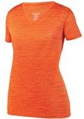 Womens V-Neck Shadow Tonal Heather Training Sports Tee ORANGE Primary