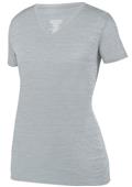 Womens V-Neck Shadow Tonal Heather Training Sports Tee SILVER Primary