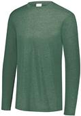 Youth Tri-Blend Long Sleeve Heather Crew Sports Tee DARK GREEN HEATHER Primary