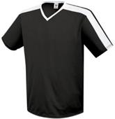 Adult Youth V-Neck Genesis Soccer Jersey BLACK/WHITE Primary