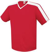 Adult Youth V-Neck Genesis Soccer Jersey SCARLET/WHITE Primary