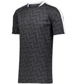 Adult Youth Hypervolt Soccer Jersey BLACK PRINT/WHITE Primary