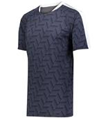 Adult Youth Hypervolt Soccer Jersey NAVY PRINT/WHITE Primary