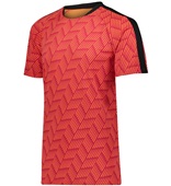 Adult Youth Hypervolt Soccer Jersey SCARLET PRINT/BLACK Primary