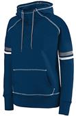 Womens Girls Pouch Pocket 2-Color Scuba Hoody Athletic Pullover NAVY/WHITE/CARBON Primary