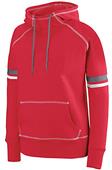 Womens Girls Pouch Pocket 2-Color Scuba Hoody Athletic Pullover RED/WHITE/GRAPHITE Primary