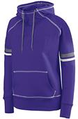 Womens Girls Pouch Pocket 2-Color Scuba Hoody Athletic Pullover PURPLE/WHITE/GRAPHITE Primary