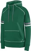 Womens Girls Pouch Pocket 2-Color Scuba Hoody Athletic Pullover DARK GREEN/WHITE/GRAPHITE Primary