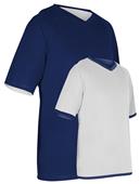 Ireland Reversible Multi-Sport & Soccer Jersey, Youth Single-Ply Pinhole-Mesh Non-Decorated Outside: NAVY/WHITE, Inside: WHITE/NAVY Primary