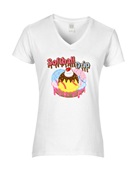 Epic Ladies Softball Drip Ice Cream Sundae Life V-Neck Graphic T-Shirts