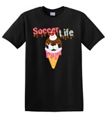 Epic Adult/Youth Soccer Life Ice Cream Cone Drip Cotton Graphic T-Shirts
