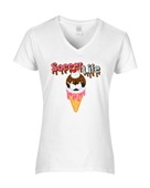 Epic Ladies Soccer Life Ice Cream Cone Drip V-Neck Graphic T-Shirts