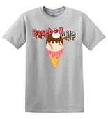 Epic Adult/Youth Baseball Life Ice Cream Cone Pink Drip Cotton Graphic T-Shirts