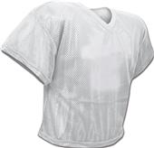 Polyester Porthole Mesh Practice Football Jersey Adult & Youth WHITE Primary