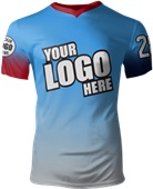 Custom Sublimated V-Neck Jersey - Unisex "GradientStripes" Cool Performance Tee