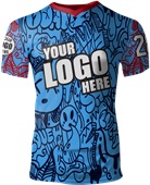 Custom Sublimated V-Neck Jersey - Unisex "StreetPop" Cool Performance Tee