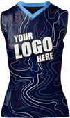 Womens/Girls Sublimated Basketball Jersey - Custom "Topographic" Cool Performance Tank