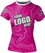 Sublimated Womens/Girls All-Sport Jersey - Custom "Topographic" Cool Performance Crew