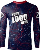 Custom Shooting Shirt - Sublimated "Topographic" Long-Sleeve Unisex Crew Tee