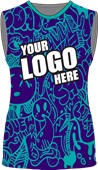 Womens/Girls Sublimated Basketball Jersey - Custom "StreetPop" Cool Performance Crew Tank