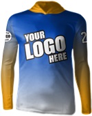 Long-Sleeve Sublimated Hood Tee - Custom "GradientStripes" Cool Performance Unisex Warmup Gear