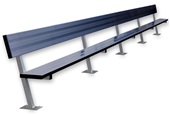 27 FT Player Bench with Seat Back - Surface Mount (Powder Coated)