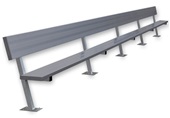 27 FT Player Bench with Seat Back - Surface Mount (Powder Coated)