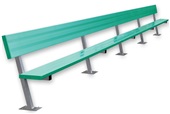 27 FT Player Bench with Seat Back - Surface Mount (Powder Coated)
