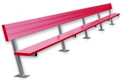 27 FT Player Bench with Seat Back - Surface Mount (Powder Coated)