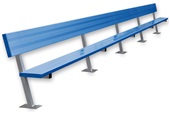 Player Bench with Seat Back - 27 ft. - Surface Mount (Powder Coated)