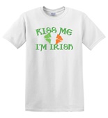 Epic Adult/Youth St. Patricks Day Flag Kiss Me I'm Irish Cotton Graphic T-Shirts
