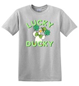 Epic Adult/Youth St. Patrick's Day Shamrock Lucky Ducky Cotton Graphic T-Shirts