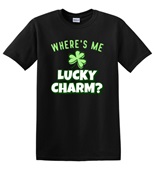 Epic Adult/Youth Couples St Pattys Where's Me Lucky Charm Cotton Graphic T-Shirts