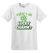 Epic Adult/Youth Couples St Pattys Where's Me Lucky Charm Cotton Graphic T-Shirts