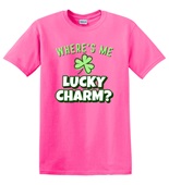 Epic Adult/Youth Couples St Pattys Where's Me Lucky Charm Cotton Graphic T-Shirts