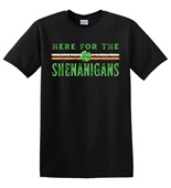 Epic Adult/Youth St. Patty's Day Here For The Shenanigans Cotton Graphic T-Shirts