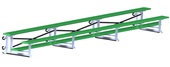 21 FT (2 Row - Single Foot Plank) - Tip & Roll (Powder Coated) Bleacher