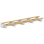 27 FT (2 Row - Single Foot Plank) - Tip & Roll (Powder Coated) Bleacher