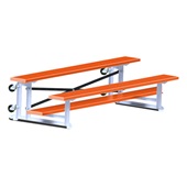 Bleacher - 7-1/2 ft. (2 Row - Single Foot Plank) - Tip & Roll (Powder Coated)