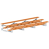 Bleacher - 21 ft. (3 Row - Single Foot Plank) - Tip & Roll (Powder Coated)
